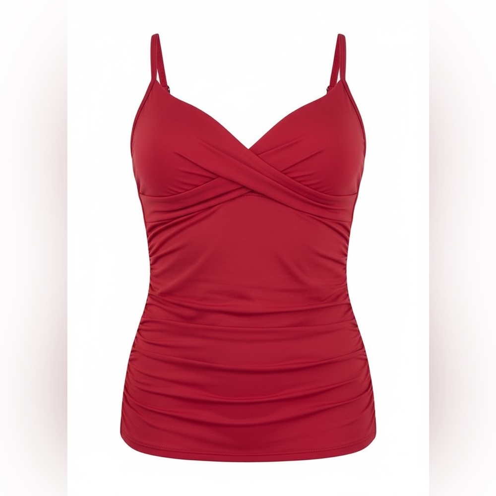 Ruby Ribbon Vibrant Red Swimwear Tankini Size 18 NWT